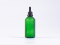 Preview: Grünglasflasche 100ml, mit Pipette OV schwarz